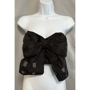 The Sang Black Crop Top straple‎ Women's Sz Medium NWT